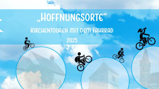 Fahrradfahrer und Wolkenhimmel