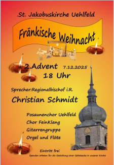 Plakat mit Einladung zum Abend-Adventsgottesdienst mit Christian Schmidt