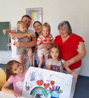 Deutschkurs mit Erwachsenen und Kindern