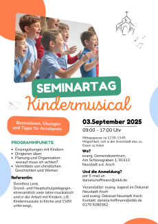 Flyler mit Bild Kinder, die singen und klatschen