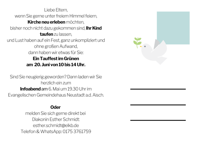 Postkarte mit Adresszeile und Text
